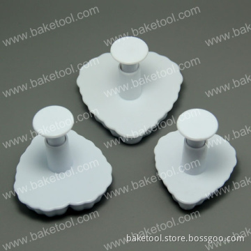 Plastic 3pcs Gum Paste Cutter Heart Shape Cake Fondant Cutter Cookie Cutter